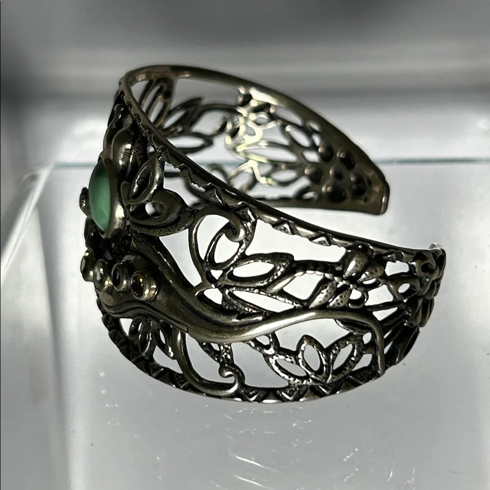 NWOT Carolyn Pollack Sterling Silver Multi Gemstone Playful Otter Cuff Bracelet - Picture 4 of 11